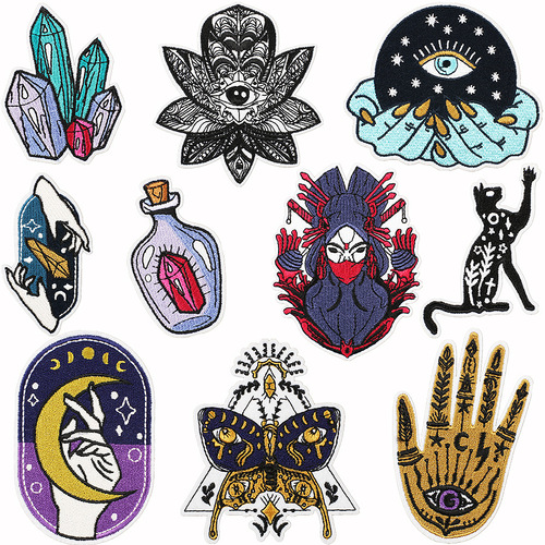 Xiao Tian Crystal Stone Embroidered Fabric Patch with Marvel Character, Computer Embroidered Label, Demon Eye Embroidery Patch, Ironing