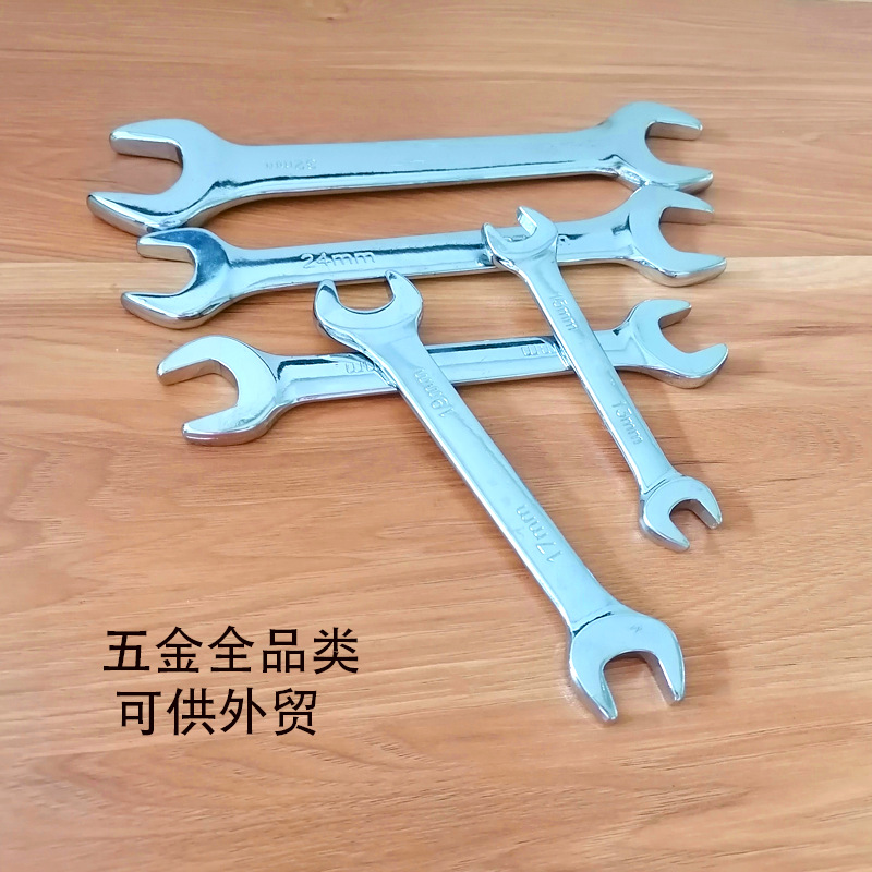 Llave de boca abierta de acero al cromo vanadio genuino, herramienta de grado industrial para reparación de automóviles, llave de boca abierta de doble extremo, llave fija de 8-32 mm.