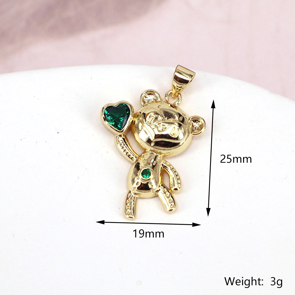 Fashion Bear Copper Necklace Zircon Copper Necklaces