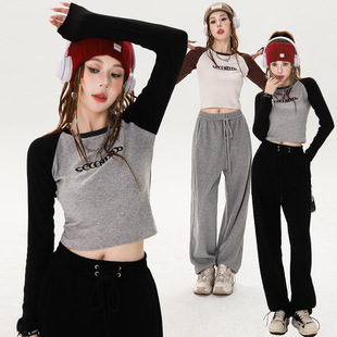 Jazz Dance Costume Women's Korean-style Autumn suit Dancing Clothes Loose Modern Hip-hop Hip-hop Women's Costume Trendy