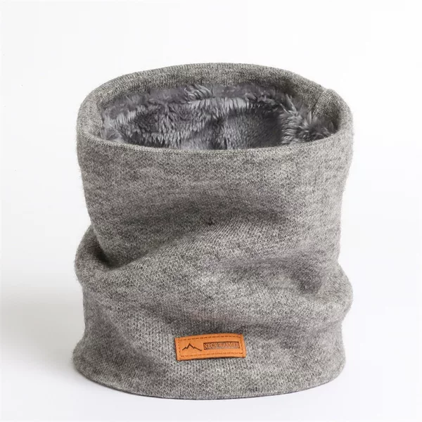New solid color knitted scarf men's and women's autumn and winter versatile pullover neck collar thickened warm collar scarf Outdoor