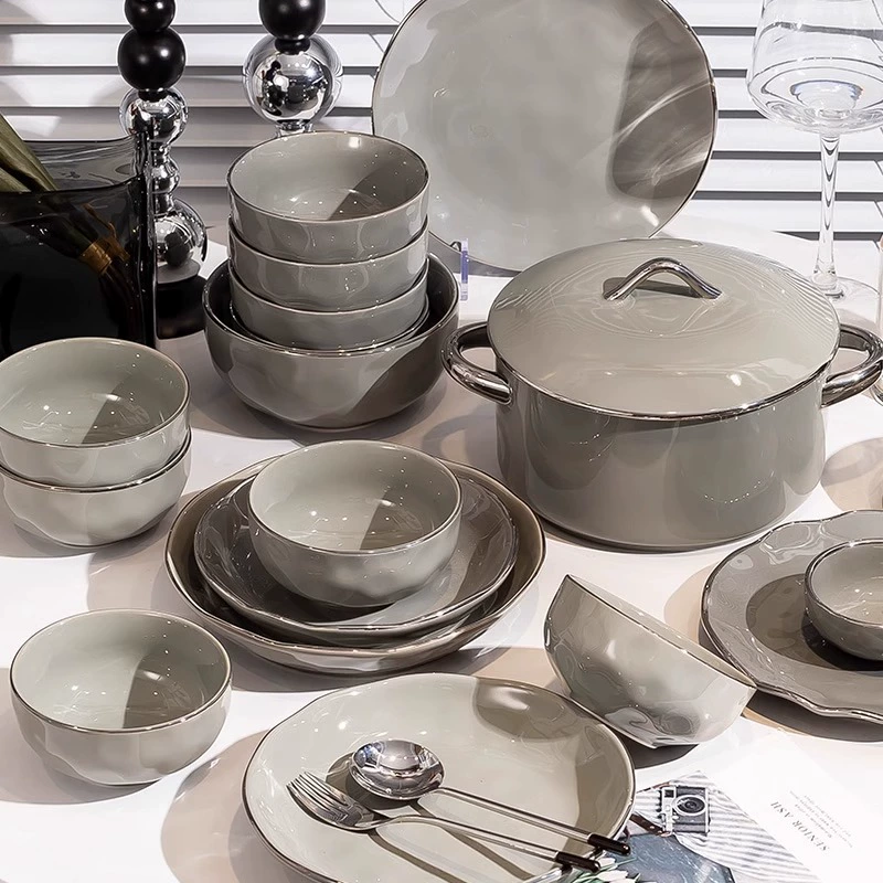Set, ceramic tableware, light luxury style, high-quality style
