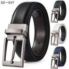 新款外贸男士针扣皮带休闲打孔腰带旋转扣真皮百搭裤腰带一件代发