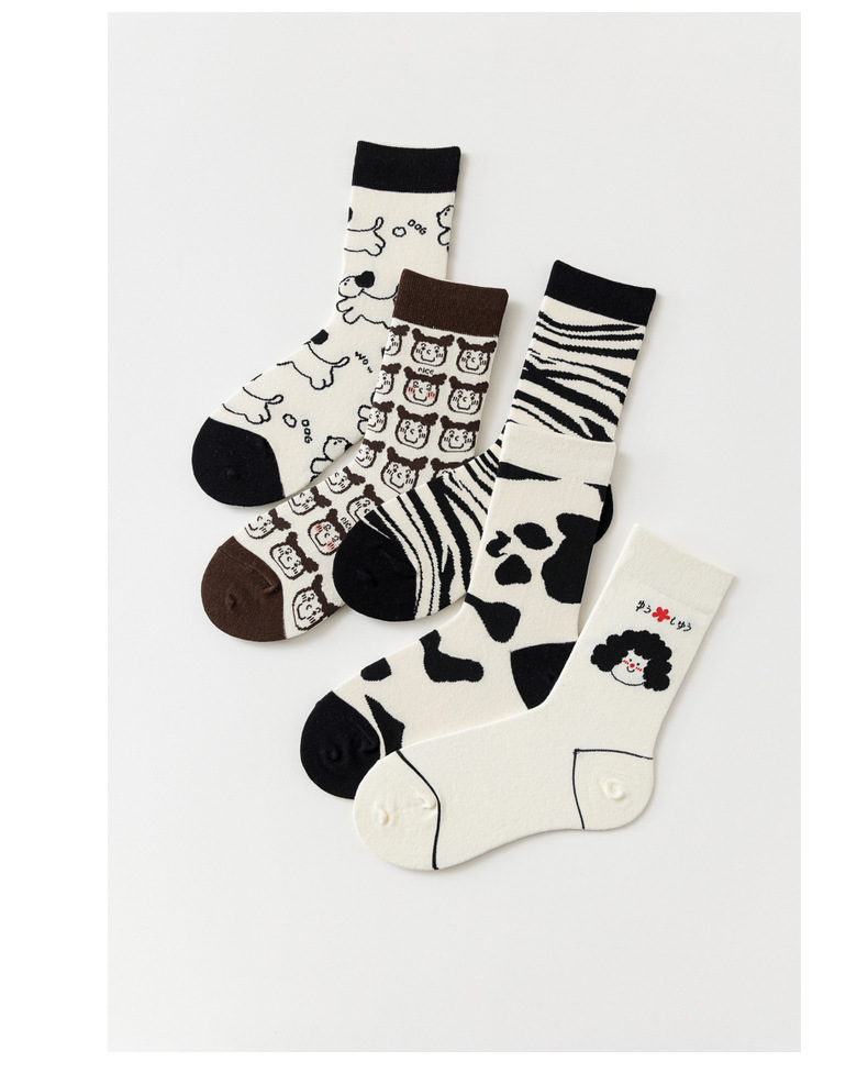 Unisex/male and female can be simple cartoon in the tube socks