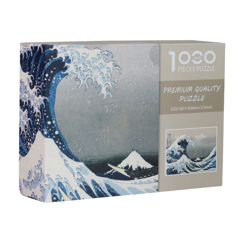 Белая карта, маленькая, 1000 деталей, пазл "Большая волна в Канагаве", плотная сборка, не рассыпается, готовый склад, оптовая продажа, трансграничная доставка.