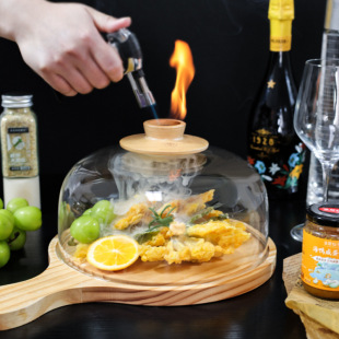 Artistic cuisine high temperature resistant transparent glass smoke cover molecular cuisine food food smoke cover special color hotel tableware
