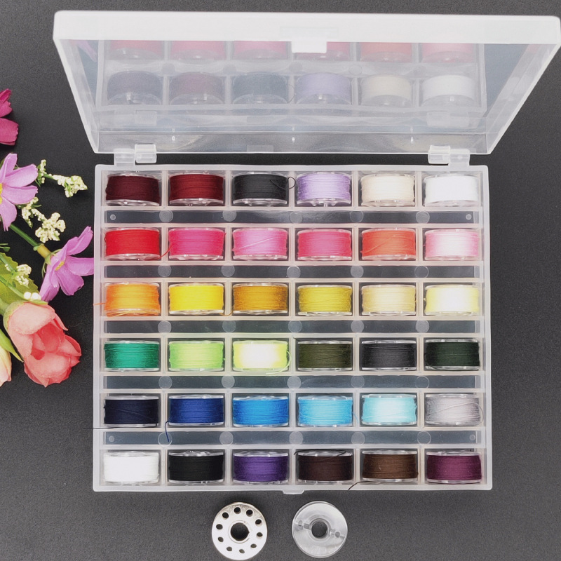 Household sewing machine bobbin storage box 25/36 grid bottom line…