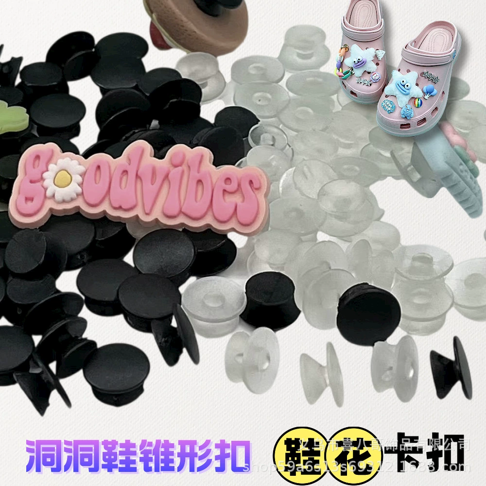 XiBaGe Cave Shoes Cone Buckle - Plastic Buckle for DIY Workers, Holes Shoe Buckle, Flower Base