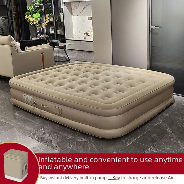 Inflatable bed home lunch break air cushion bed outdoor camping leisure floor-laying thickened single and double automatic charging