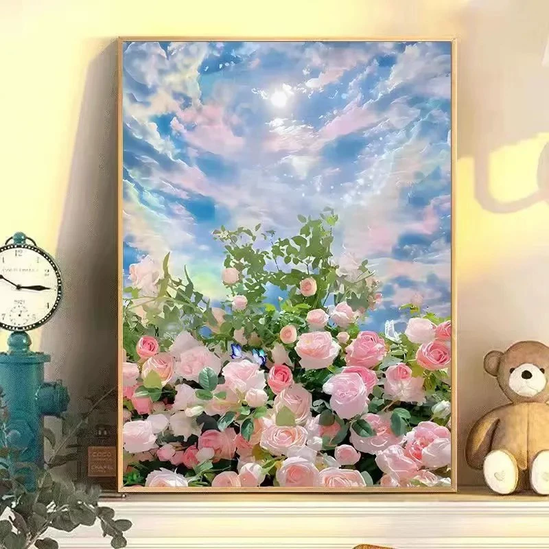 Кристальная живопись холст пейзаж — полный наборов DIY, размеры 30×40 и 40×50 см, деревянная коробка или белая рама