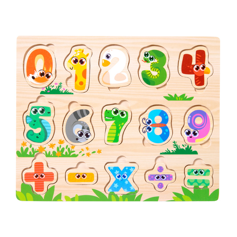 Juguetes educativos para niños 4-6 madera educación temprana tráfico fruta digital cognición animal plano mano agarre rompecabezas