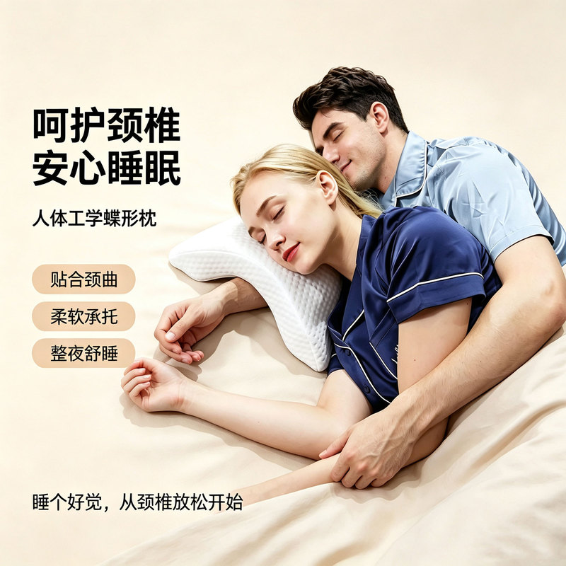 Cross-border arched couple pillow, double memory foam integrated pillow, prevents hand numbness, boyfriend arm pillow, couples' sleep aid pillow Cross-border arched couple pillow, double memory foam integrated pillow, prevents hand numbness, boyfriend arm pillow, couples' sleep aid pillow