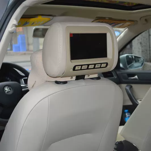 7寸车载头枕AV屏显示器汽车靠枕后排两路视频显示屏液晶屏