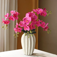 仿真花两叉带叶蝴蝶兰现代家居装饰北欧简约室内装饰假花花卉摆件