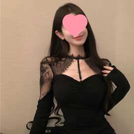 蕾丝性感复古镂空设计感气质女神搭美背绑脖女百搭感上衣潮