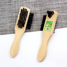 猪鬃鞋油实木手柄洗鞋鞋刷刷子清洁擦鞋毛刷三面家用多功能猪毛