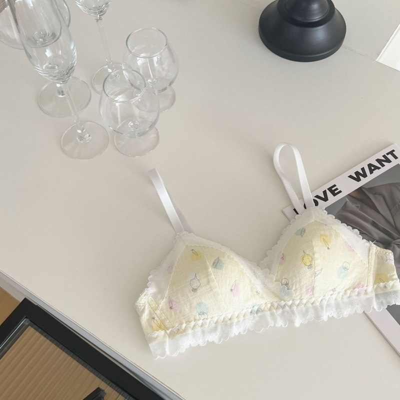 少女高中生甜美蕾丝边三角杯内衣女舒适透气防下垂小胸文胸罩|undefined