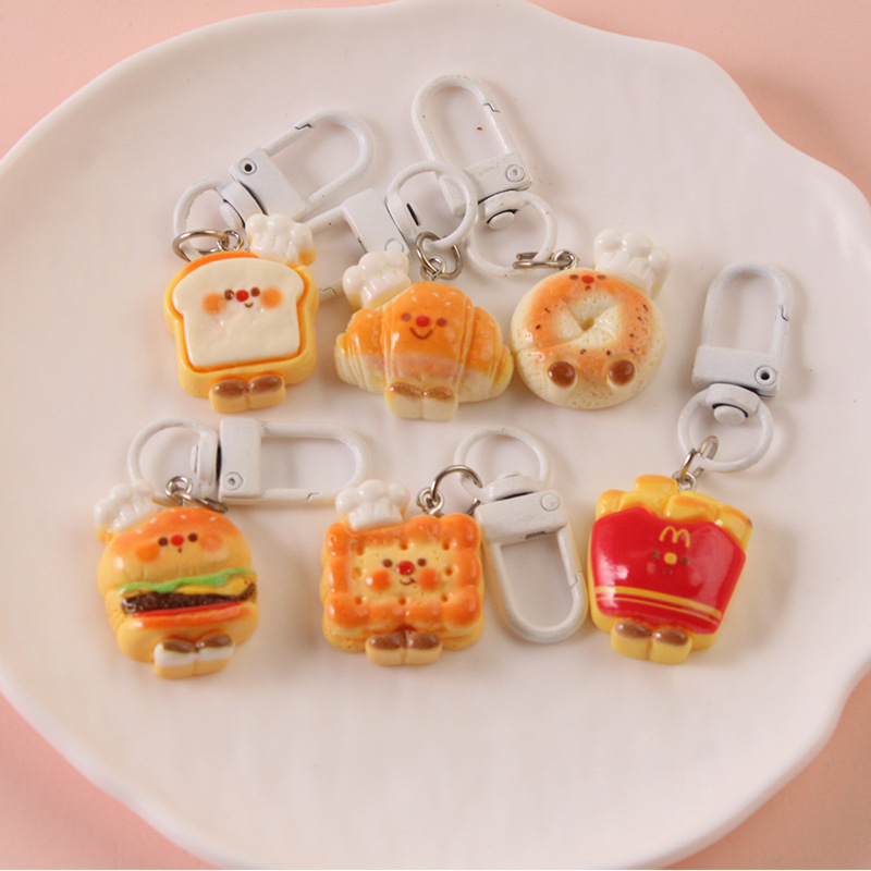 Cute Chef Hat Food Toy Keychain Croissant Pendant Bread Toast Bag Pendant Best Friend Gift Accessory Cute Chef Hat Food Toy Keychain Croissant Pendant Bread Toast Bag Pendant Best Friend Gift Accessory