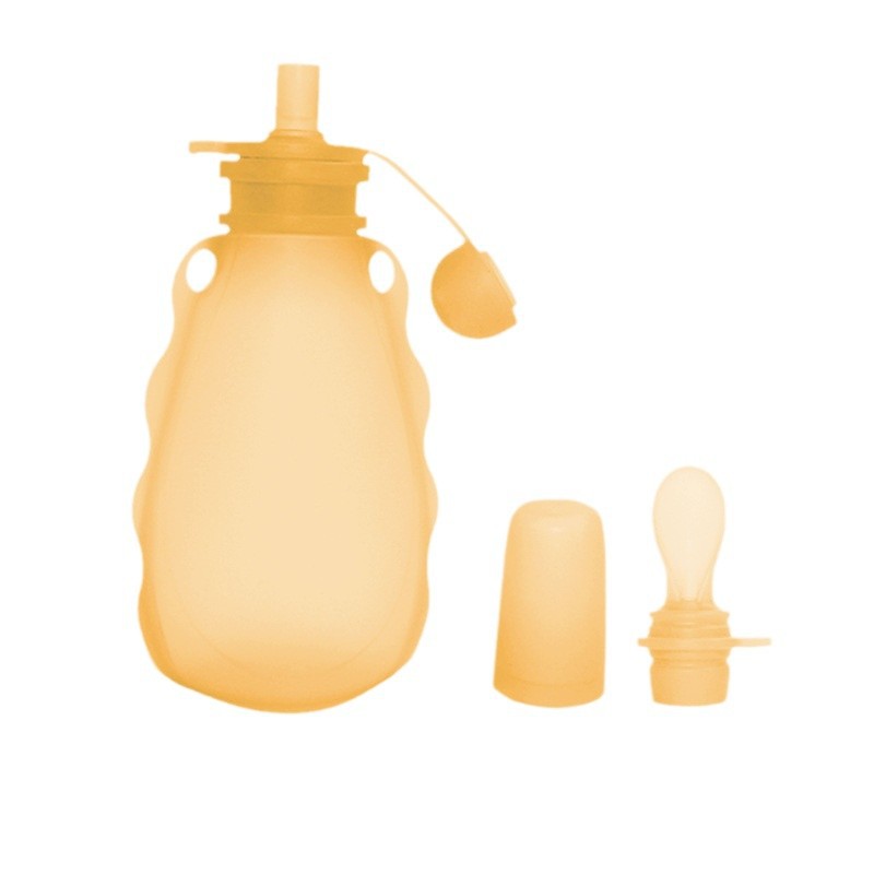 La bolsa de almacenamiento de leche de silicona para leche materna para bebés se puede refrigerar y mantener fresca y reutilizar la botella de almacenamiento de 200ml para puré de arroz