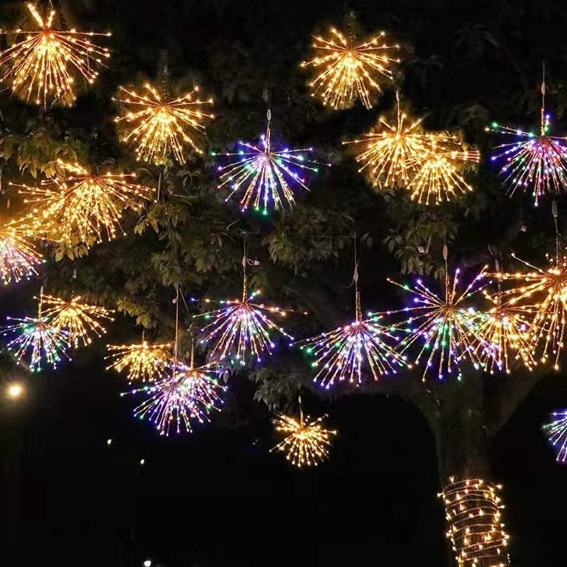 Lámparas LED Fuegos artificiales Explosiones de estrellas de árboles Lámparas colgantes Festival de Primavera Navidad Centro comercial Parque Festival de luces Decoración de luces