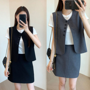 Spring and Summer 2025 New Business Wear Women's High-end Sleeveless Suit Fashionable Elegant Slim-fit Small Chanel Style Vest suit