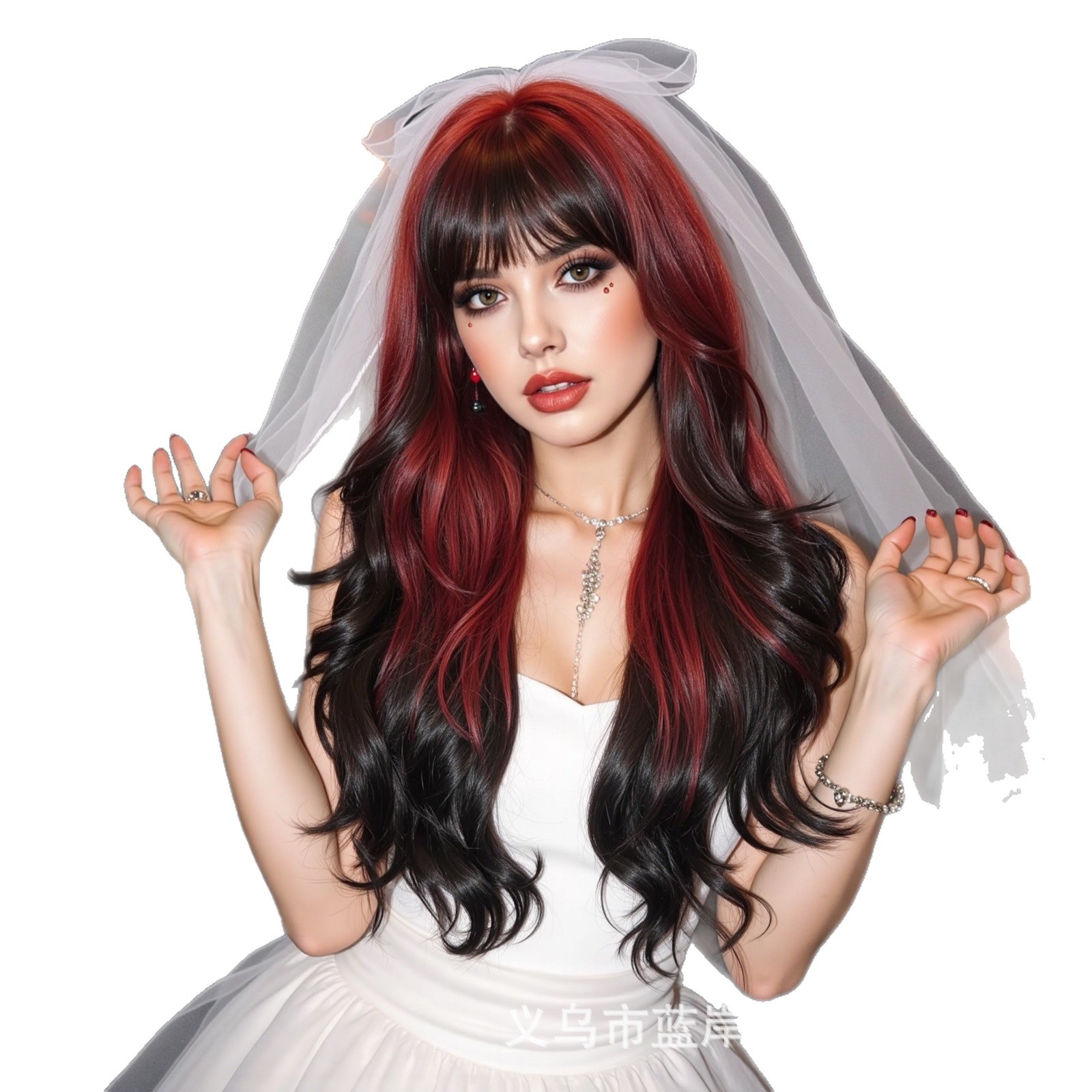 Perucas transfronterizas de comercio exterior para mujeres cubierta de cabeza de Navidad Halloween trajes de cosplay ondas gigantescas pelucas