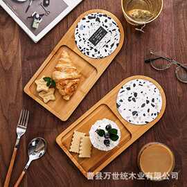 跨境日式木制托盘复古面包点心甜品木盘相思木创意茶水蛋糕盘批发