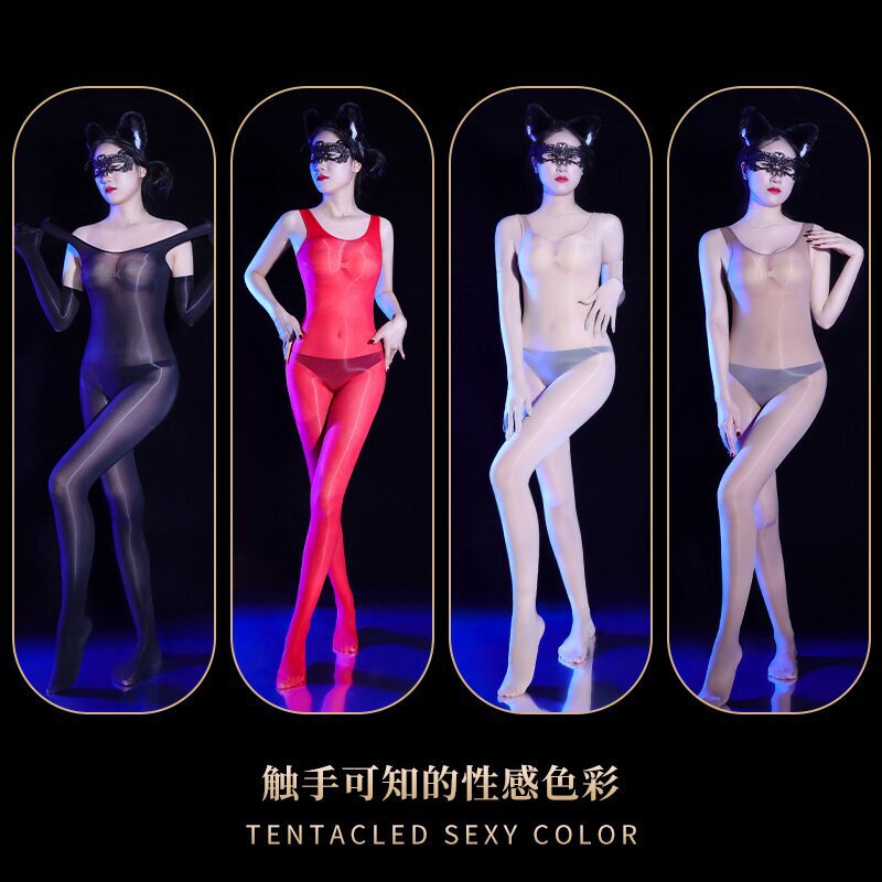 New Oily Silky High-Cut Chest Seamless Bodystocking Sexy and Tempting Black Stockings Full-Body Bodysuit Stockings New Oily Silky High-Cut Chest Seamless Bodystocking Sexy and Tempting Black Stockings Full-Body Bodysuit Stockings