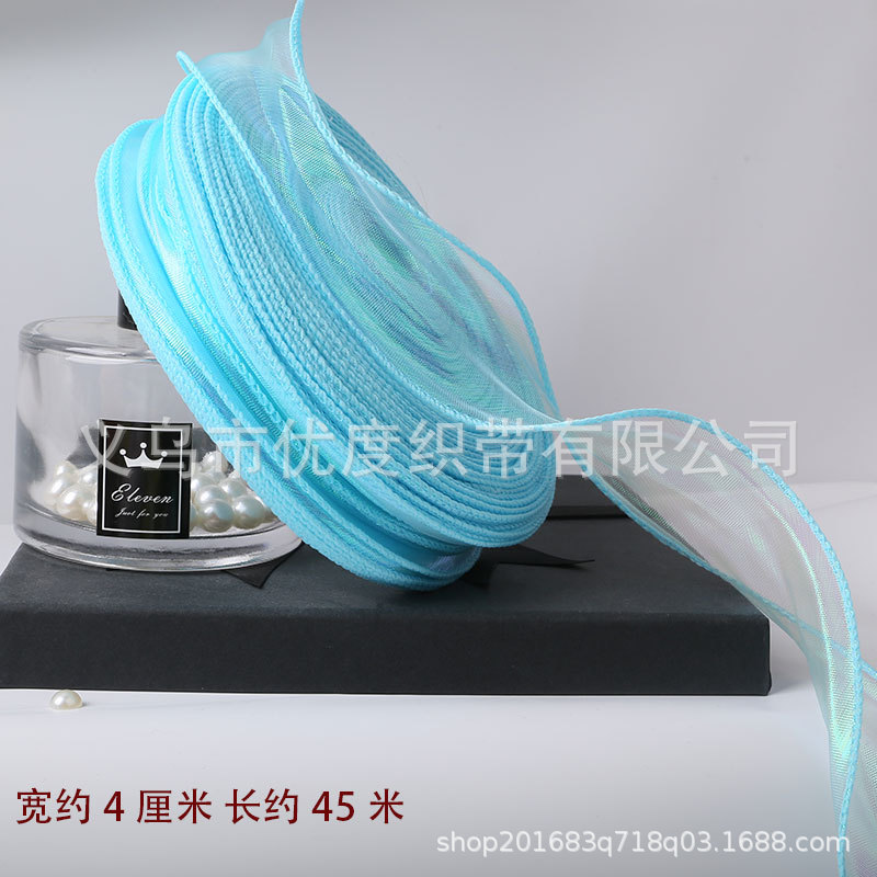 Hilado de cola de pez Symphony Cinta Decoración de pastel Ramo de copia lateral Boleto de flores Tombro de lazo Cinta de hilo ondulado