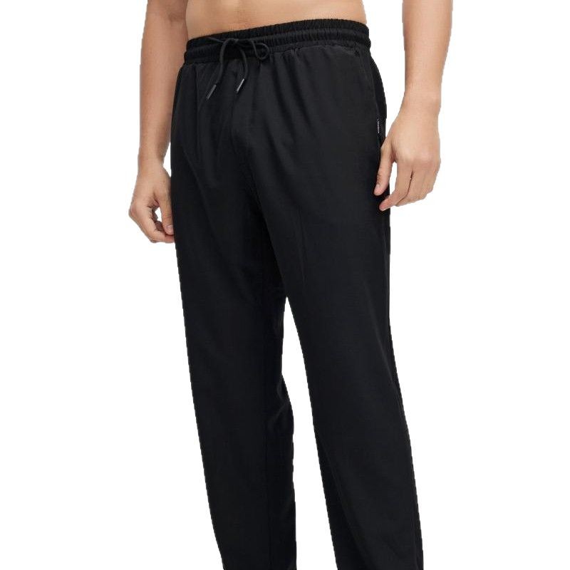 Primavera y verano de 2025 nuevos pantalones de carrera para hombres pantalones rectos de secado rápido sueltos pantalones deportivos casuales negros versátiles