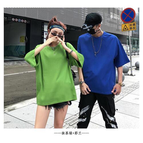 oversize pure cotton dropped shoulder five-quarter sleeve custom T-shirt European and American cross-border work clothes round neck T-shirt for men, women and children