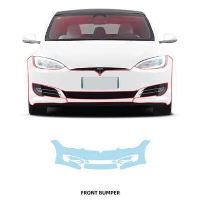 Tesla 16-20Model S Special Car Machine Cutting TPU Invisible Car Clothes Full Car Paint Protective Film Pre-cut (Car paint protective film) - front-bumper-tpu-membrane-imported-tpu-film-special-car-cutting