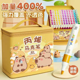 卡皮巴拉 丙烯马克笔 幼儿园小学生美术专用画笔水彩笔不透可叠色