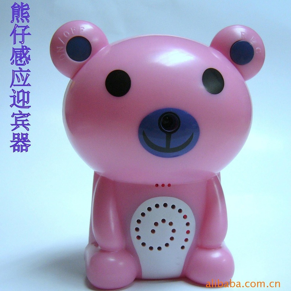 厂家直销卡通电子感应门铃小熊欢迎光临迎宾器
