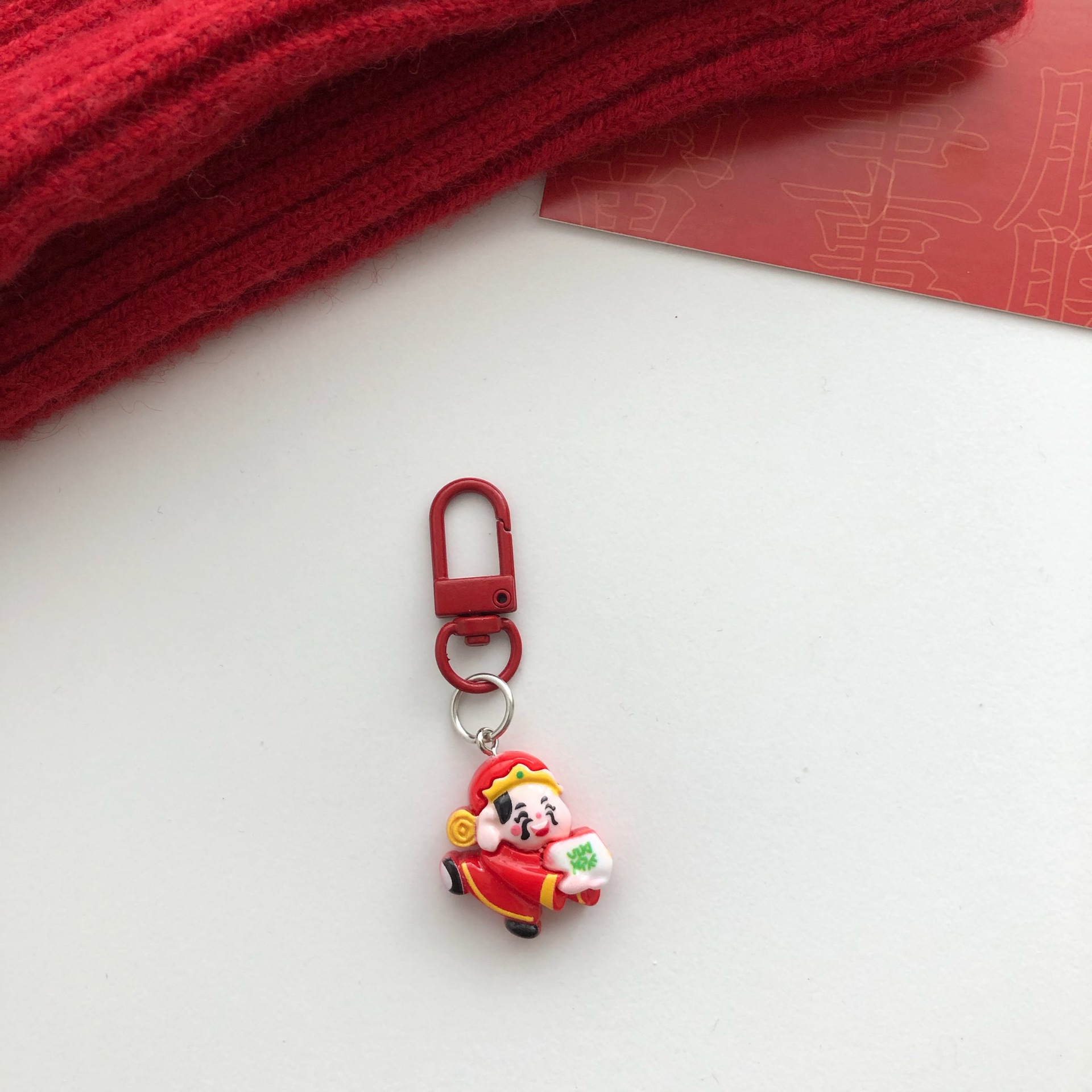 Año Nuevo Festival de Primavera Dios de la fortuna colgante llavero Yuan Bao riqueza bendición roja pequeña amiga colgante accesorios colgante regalo