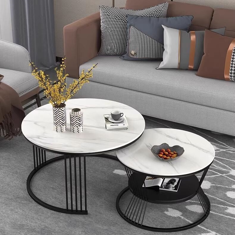 Nordic Style Round Coffee Table with Stone Top for Living Room, Hotel, Apartment, Small Space, Light Luxury, Modern Creative Design, Fully Assembled Coffee Table with Steel Frame Nordic Style Round Coffee Table with Stone Top for Living Room, Hotel, Apartment, Small Space, Light Luxury, Modern Creative Design, Fully Assembled Coffee Table with Steel Frame