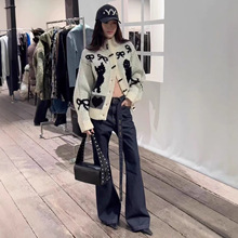 2025秋冬新款韩国重工热巴同款猫咪毛衣女潮牌加厚针织开衫外套