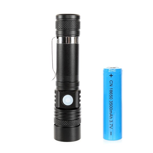 Factory direct sales cross-border new T6 strong light long-range flashlight USB charging telescopic zoom flashlight mini flashlight