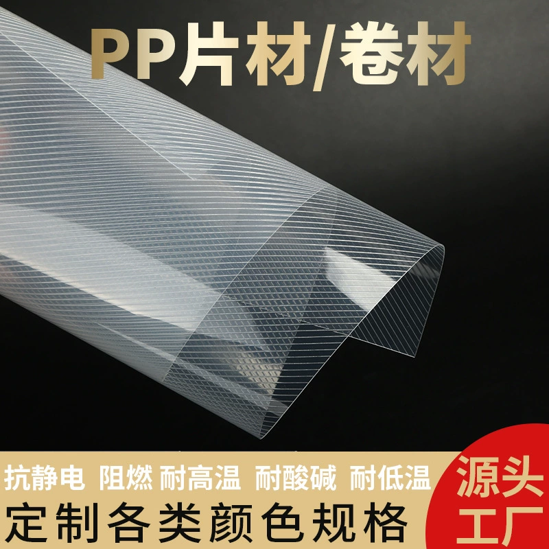 Производитель поставляет рулоны пластиковой пленки из полипропилена с текстурой твил, высокой прозрачностью, размеры по индивидуальному заказу, оптом.