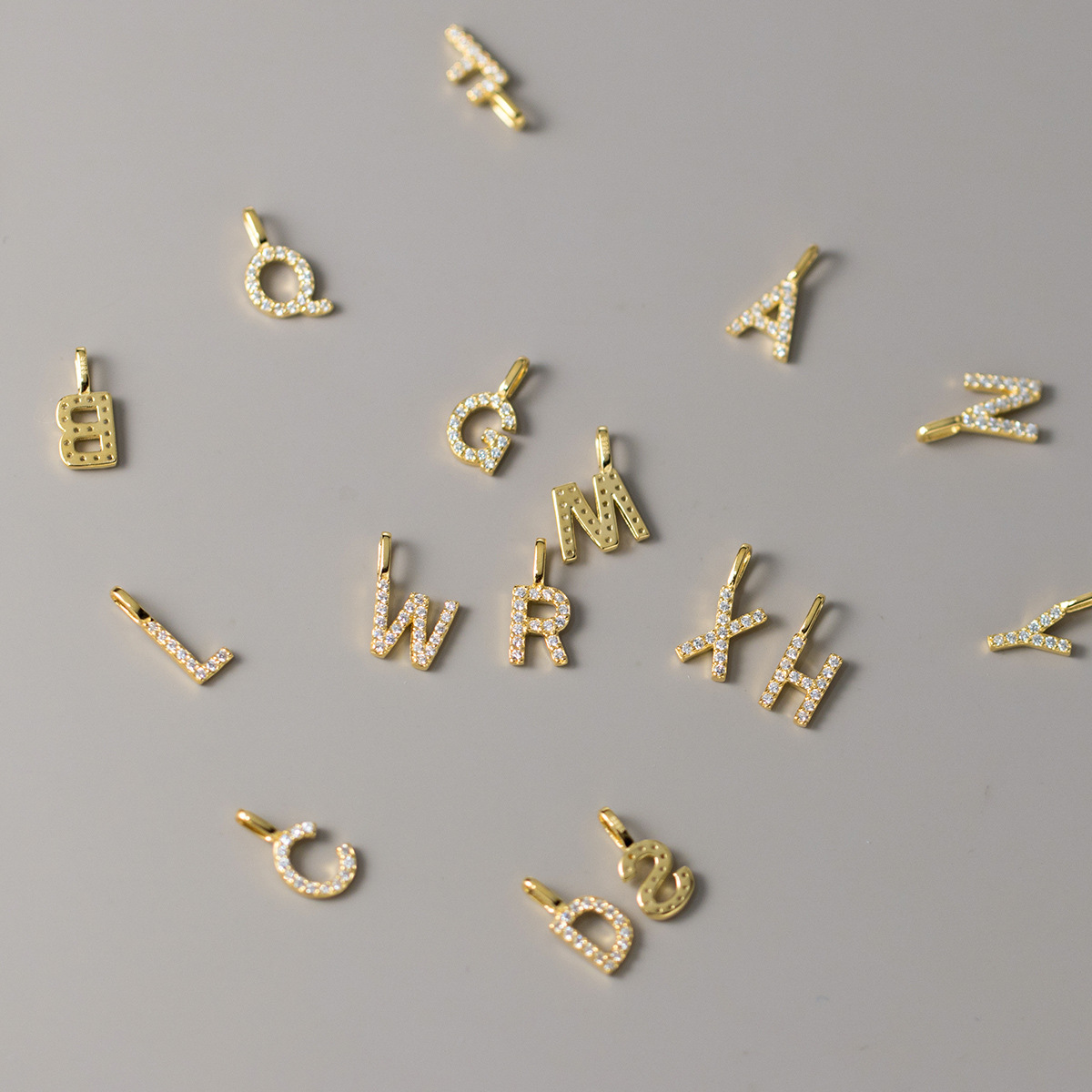 Letter Pattern 1 Piece About 10mm 925 Sterling Silver Letter Polished Pendant DIY Jewelry Accessories