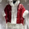 Red, with snowflakes