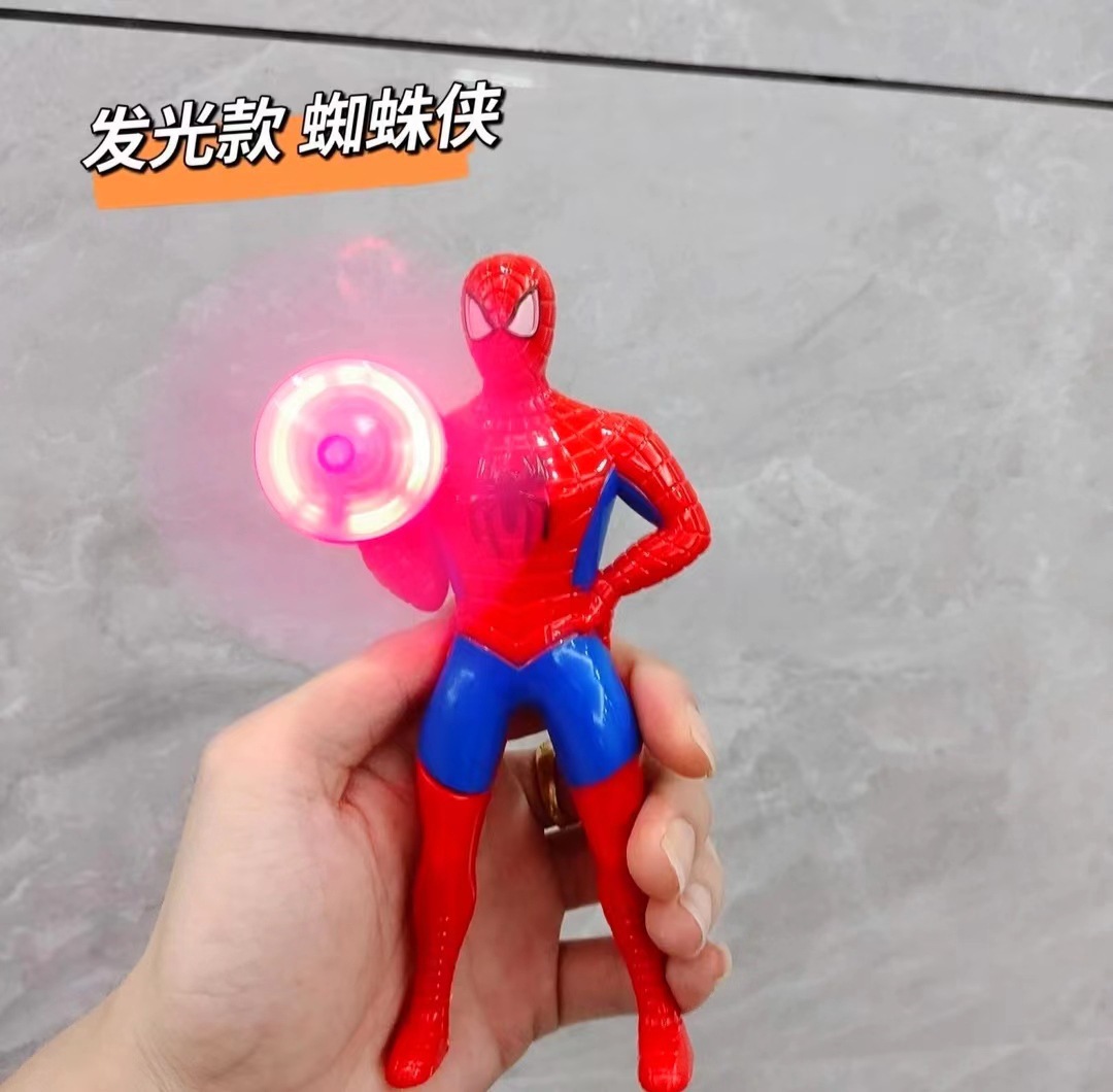 Douyin Superman Mini ventilador portátil portátil luminoso portátil ventilador de presión manual Regalo de juguete luminoso manual