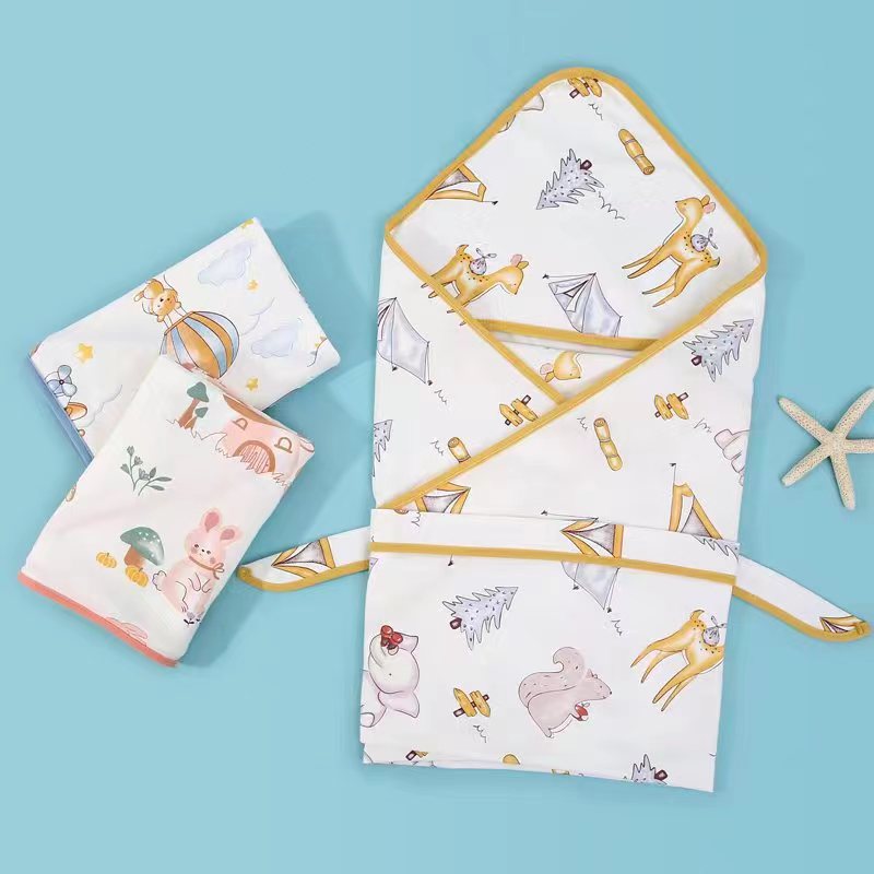 Baby's Knitted Cotton Quilt Summer Baby Thin Cotton Cover Blanket Baby Bath Towel Newborn Swaddling Quilt