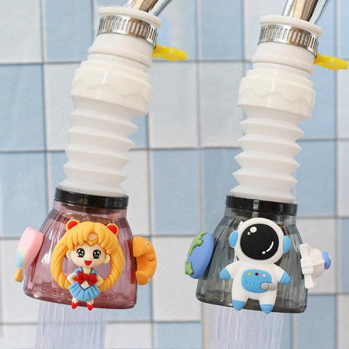 Cartoon Cute Tap Water Sprinkler Universal Type Rotating Extendable Schist Filter Kitchen Boosting Water Purifier 
