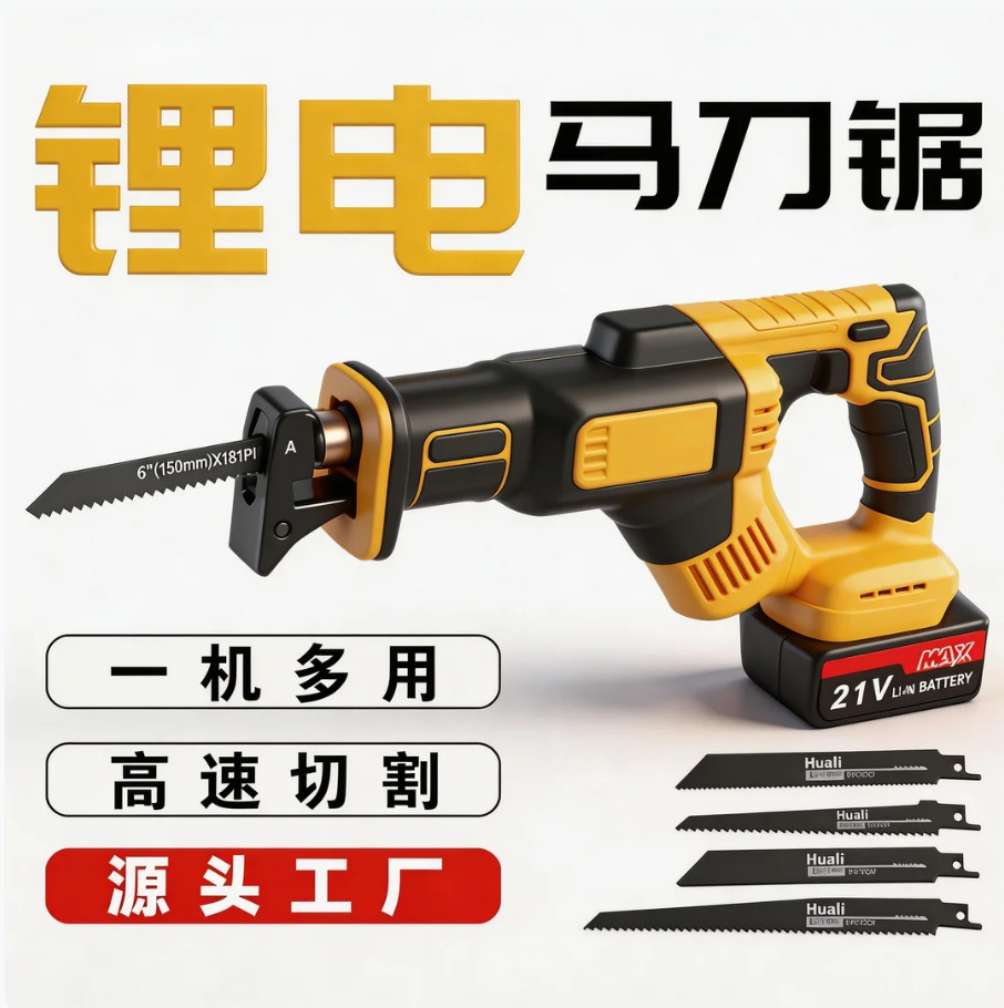 大功率锂电往复锯充电电动马刀锯户外手提锯切割多功能往复锯批发