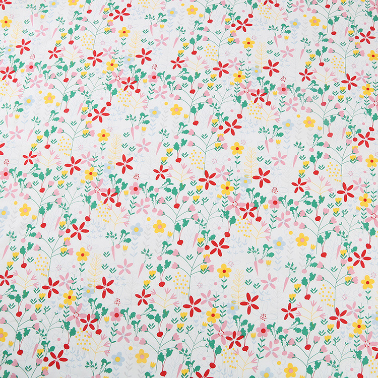 Hot sale 40s flores de crisantemo impresión tela de seda de algodón plano