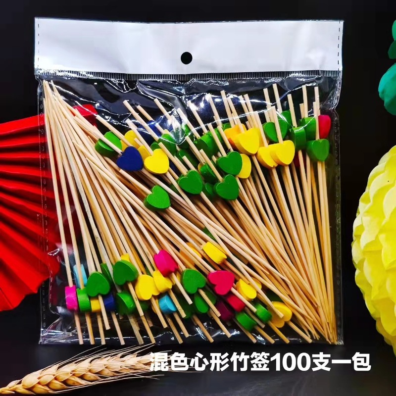 果物の署名の双珠の署名のはさみの署名のカクテルの使い捨てのネットの赤い署名の竹の署名のカラーの創意家の商用の串の署名|undefined