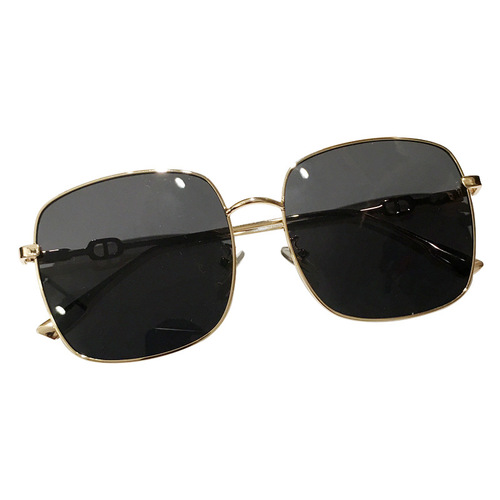 New Square Big Face Slimning Sunglasses  New Model Sunglasses Korean Version Ins Round Face Brown Women Sunglasses