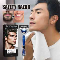 East Moon Men's Shaving Razor, Hair Removal Shaving Face Beard Care Portable Travel Shaving Knife