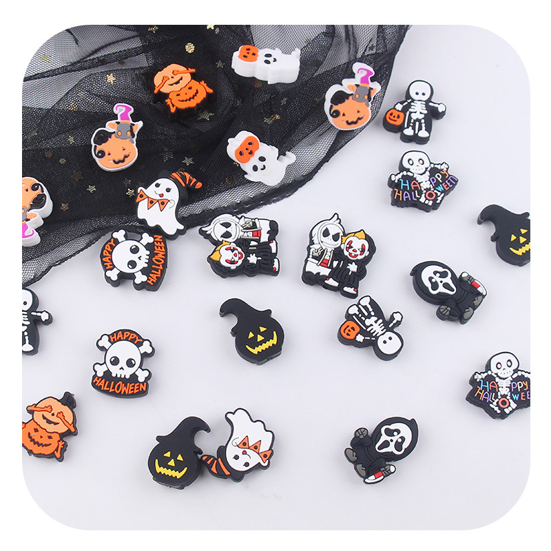 Creativo DIY artículos para bebés caricatura Halloween joyas de silicona pezón cadena de dientes molares accesorios de pulsera de goma de diente